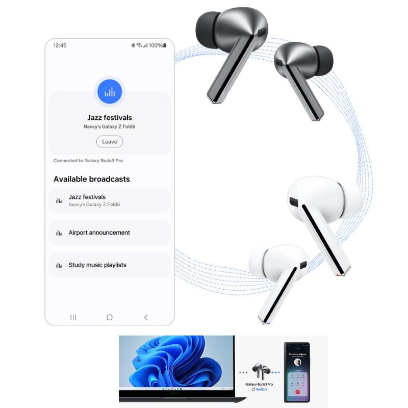 ANC Wireless Bluetooth Earbuds with Adaptive AI & Immersive Sound